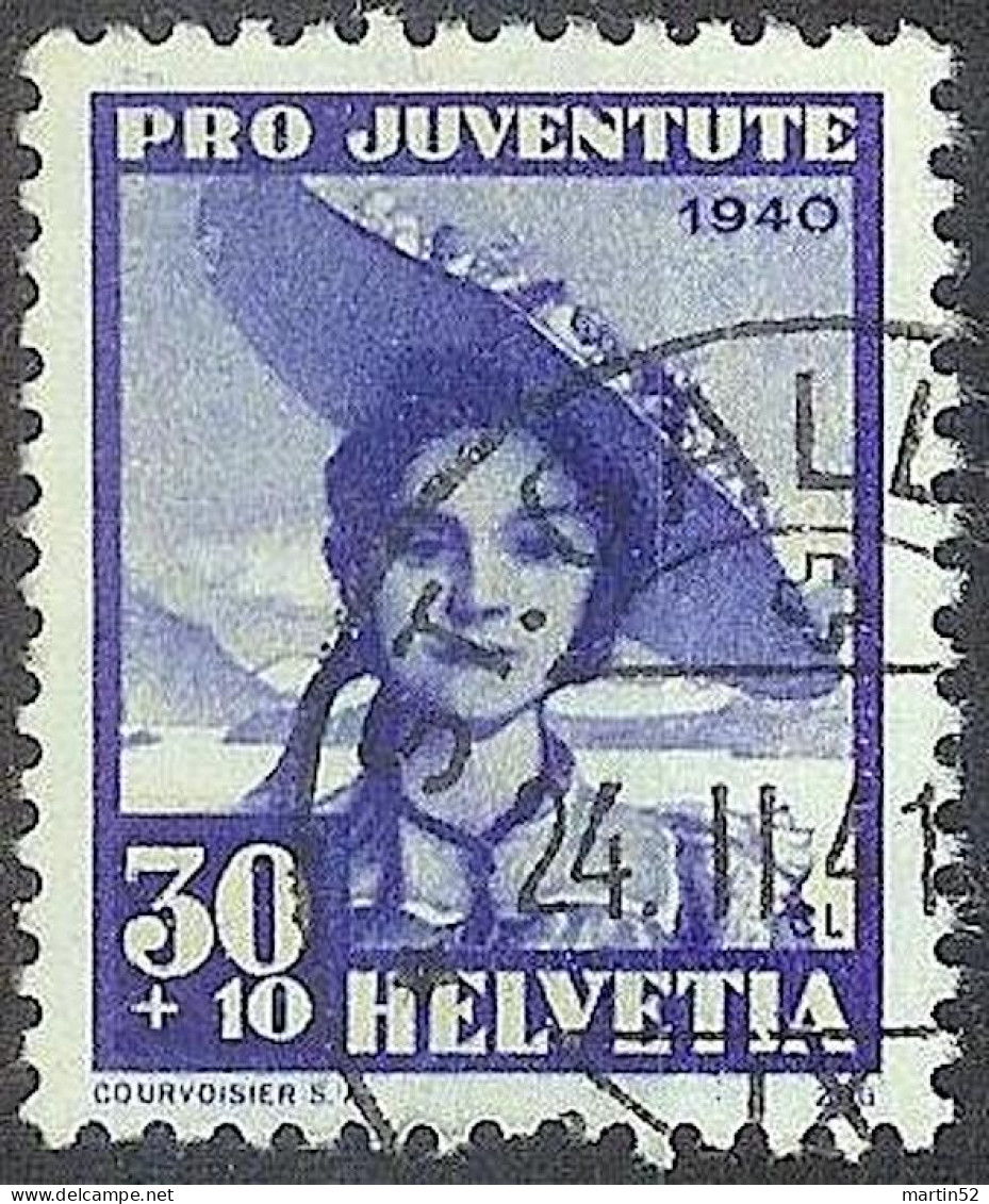 Schweiz Suisse Pro Juventute 1940: "Zuger Tracht" Zu WI 96 Mi 376 Yv 357 Mit Stempel ST.GALLEN 24.II.41 (Zu CHF 15.00) - Used Stamps