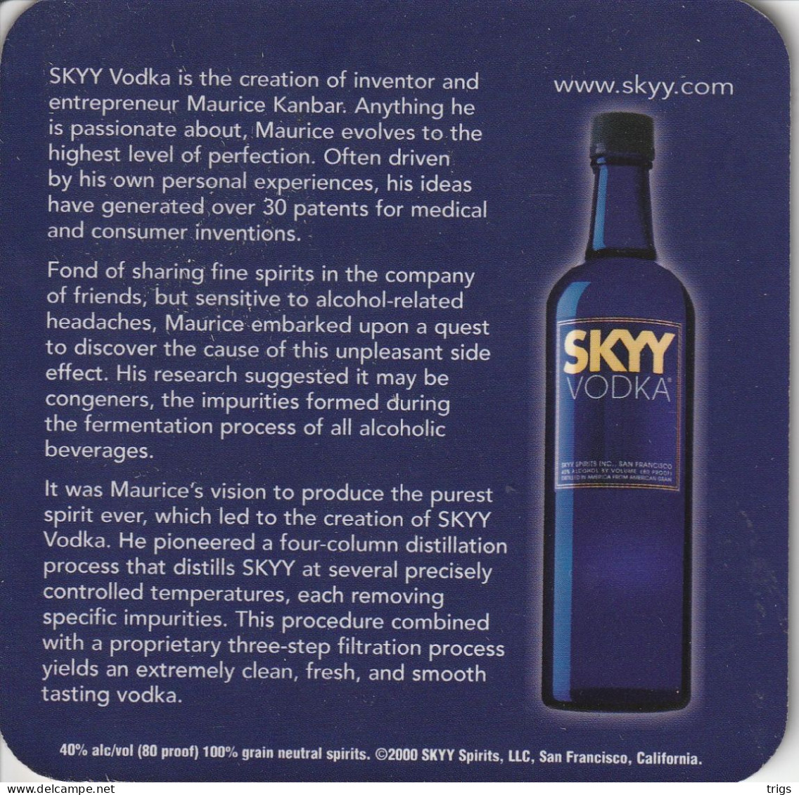 Skyy Vodka - Sotto-boccale