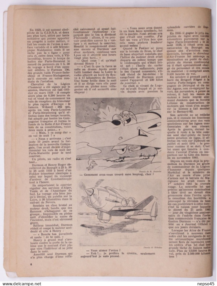 L'air.Année 1943.Gaston Durmon chef-pilote d'Air-France.Porte-Avion Futur ?? Japon aviation.Torpille aérienne.Publicités