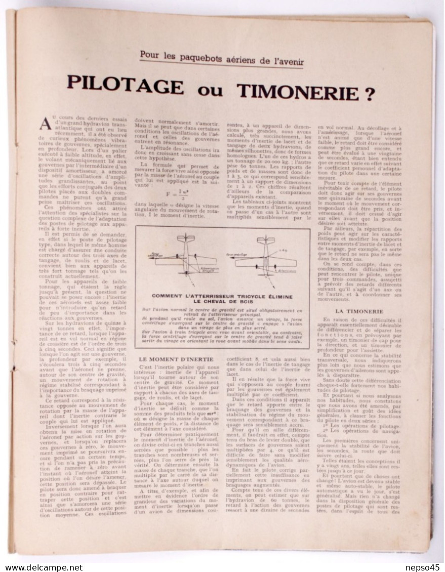 L'air.Année 1943.Gaston Durmon chef-pilote d'Air-France.Porte-Avion Futur ?? Japon aviation.Torpille aérienne.Publicités