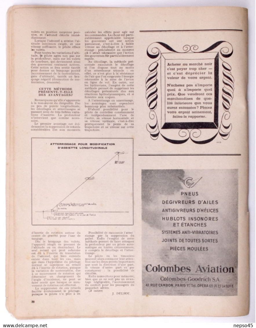 L'air.Année 1943.Gaston Durmon chef-pilote d'Air-France.Porte-Avion Futur ?? Japon aviation.Torpille aérienne.Publicités