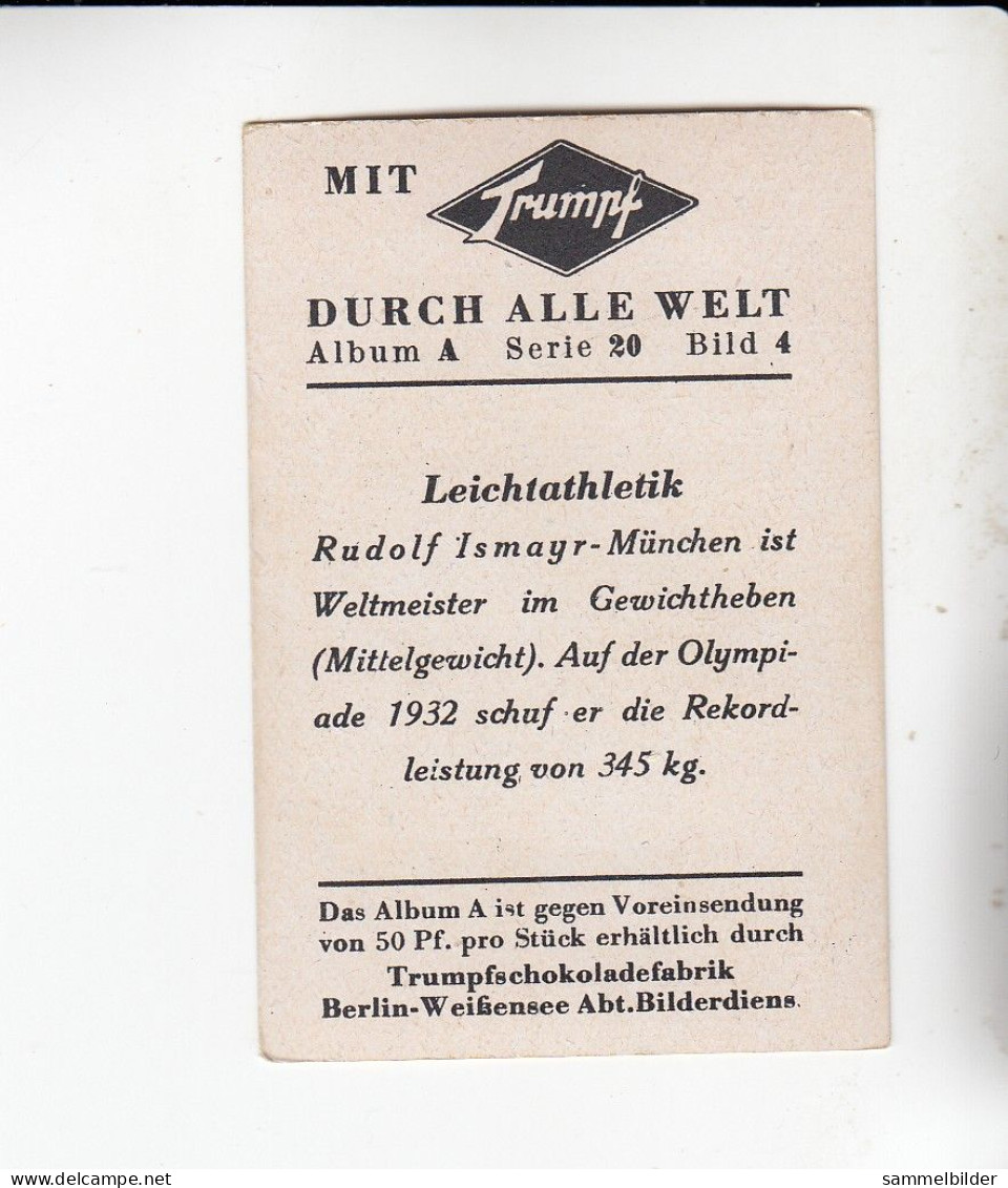 Mit Trumpf Durch Alle Welt Leichtathletik  Rudolf Ismayr München     A Serie 20 #4 Von 1933 - Other Brands