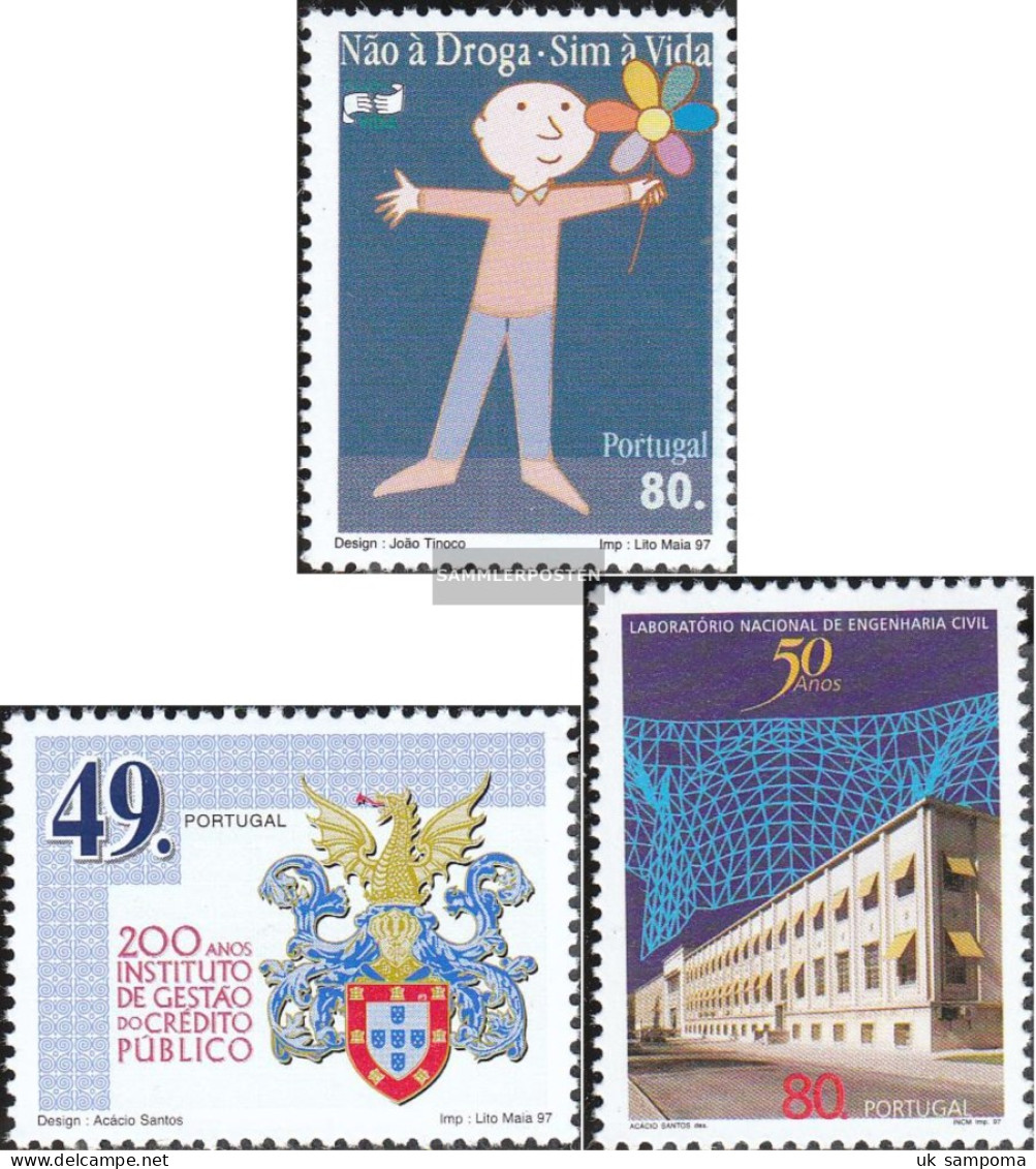 Portugal 2172A,2173,2205 (complete Issue) Unmounted Mint / Never Hinged 1997 Anti-Drugs-Campaign, Credit, LNEC - Neufs