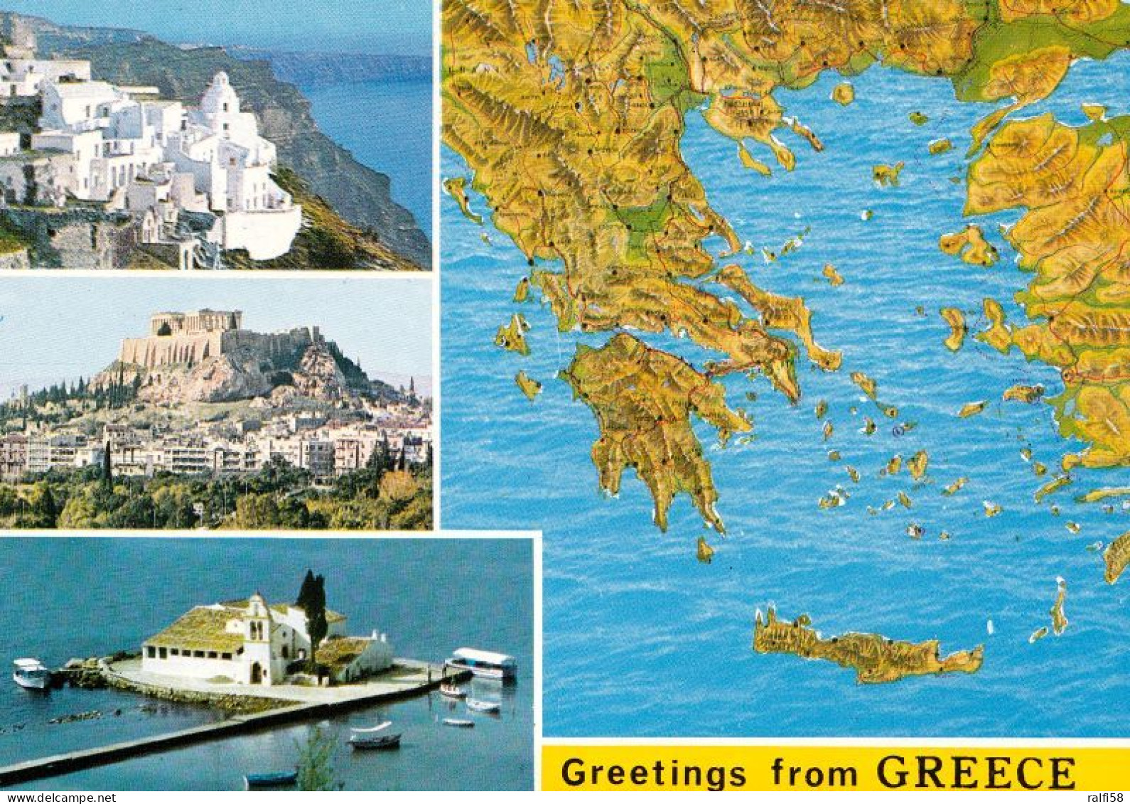 1 Map Of Greece * 1 Ansichtskarte Mit Der Landkarte Von Griechenland Mit Sehenswürdigkeiten * - Maps