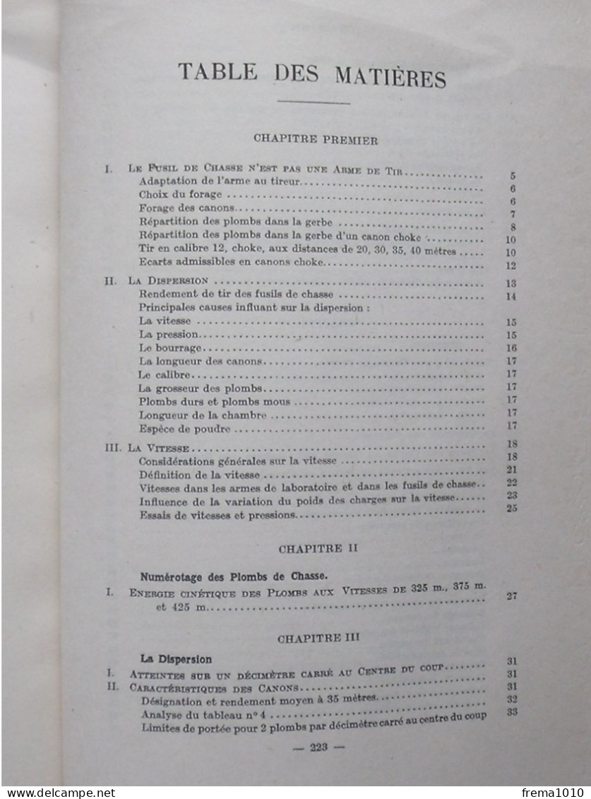 "LE TIR ET LA PORTEE DES FUSILS DE CHASSE" Livre De 1932 De SOUCHET - Imp. HENAFF à SAINT-ETIENNE - Fischen + Jagen