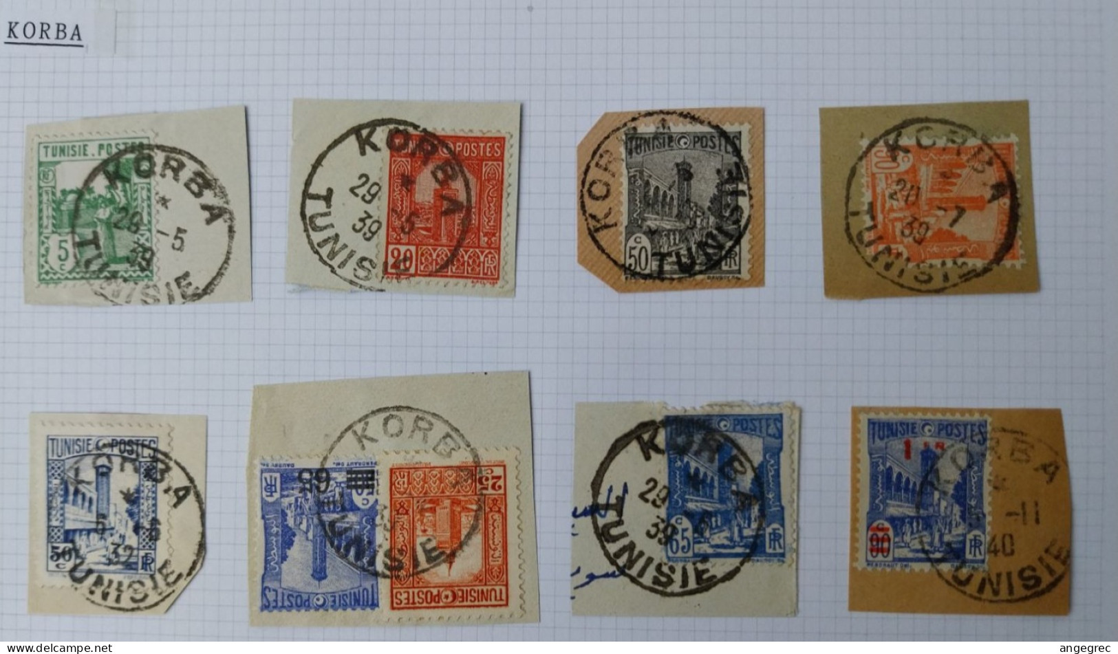 Tunisie Lot Timbre Oblitération Choisies Korba   Dont Fragment  à Voir - Used Stamps