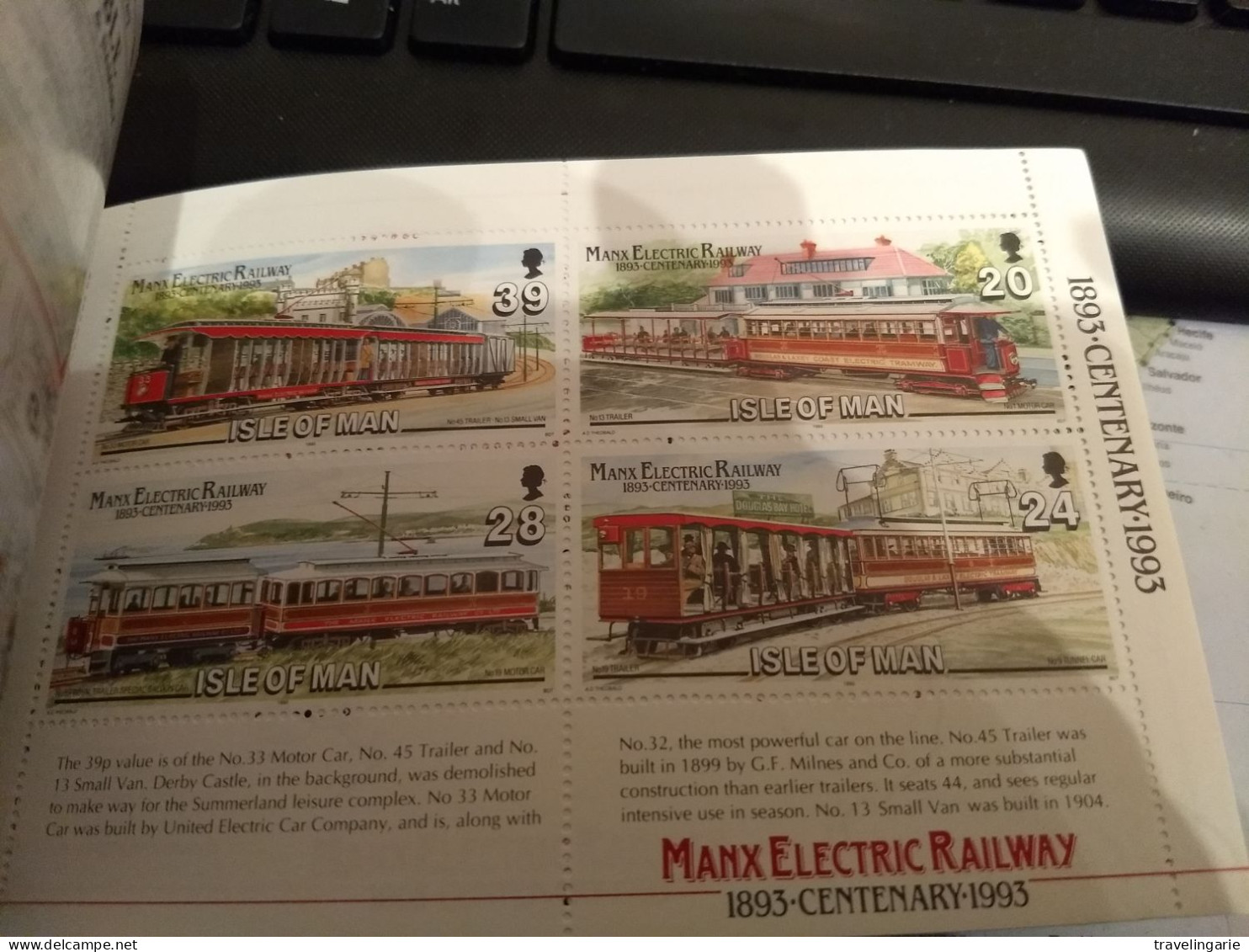 ISLE OF MAN BOOKLET MANX ELECTRIC RAILWAY 1993 MNH - Treinen