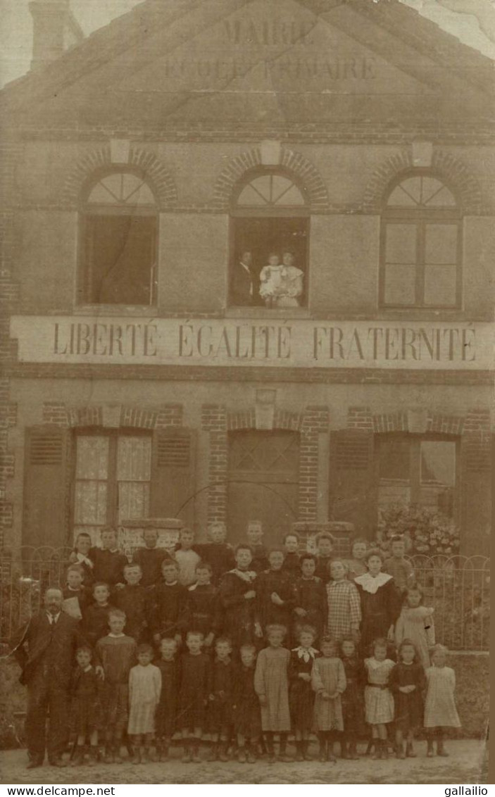 CARTE PHOTO ECOLE PRIMAIRE DEVANT LA MAIRIE - Photographs