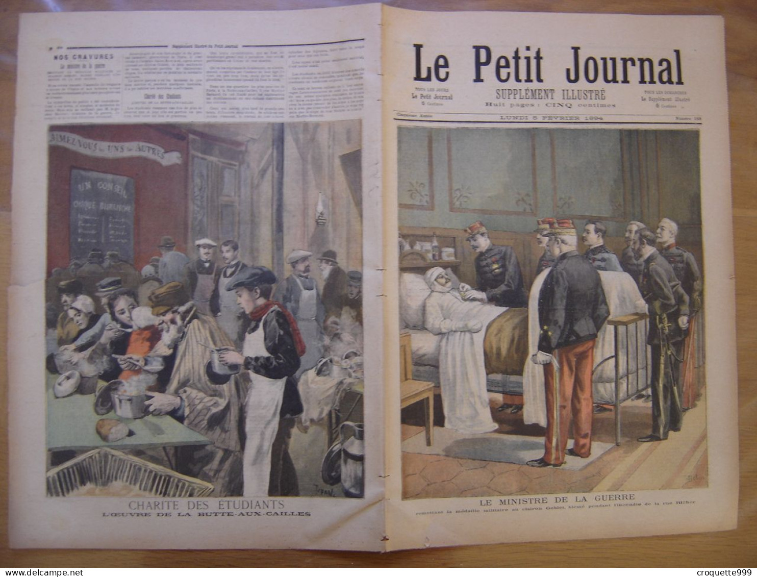 1894 LE PETIT JOURNAL 168 Le Ministre De La Guerre, Charité Des étudiants - 1850 - 1899