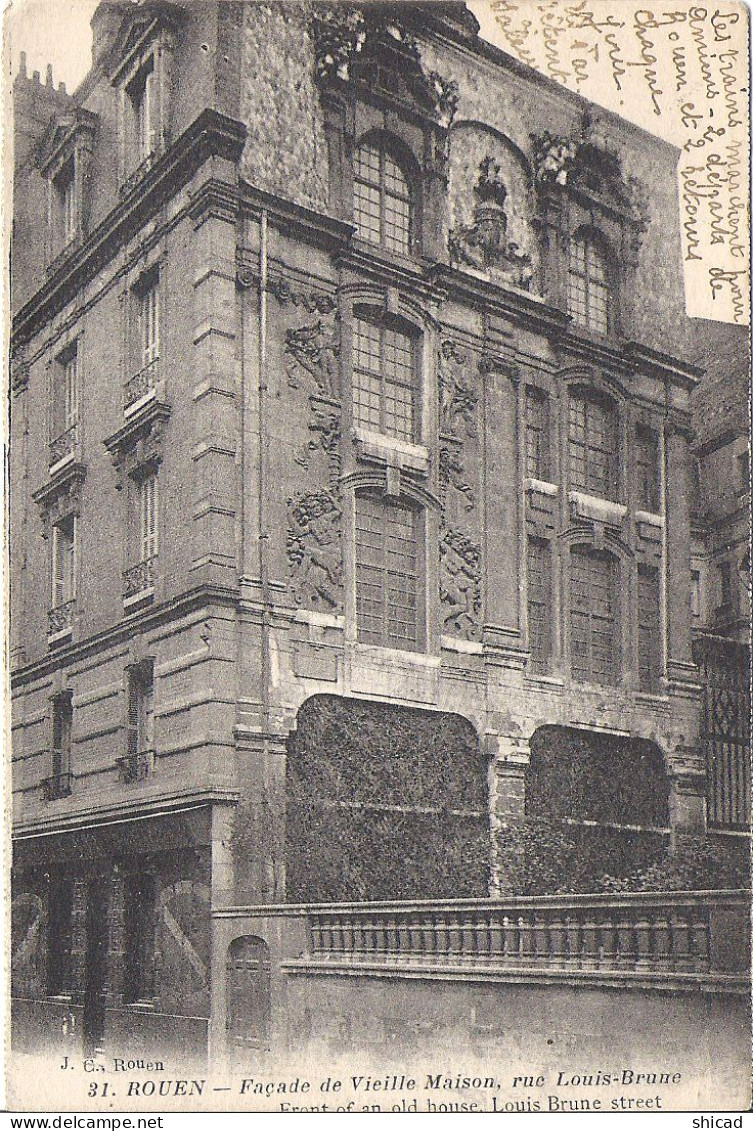 ROUEN - FACADE DE VIEILLE MAISON, RUE LOUIS BRUNE - Rouen