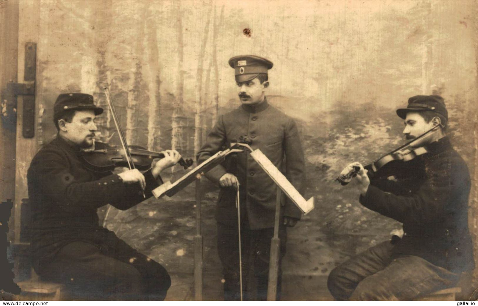 CARTE PHOTO SOLDAT MUSICIEN KOMMANDANTUR BAUTZEN - War 1914-18