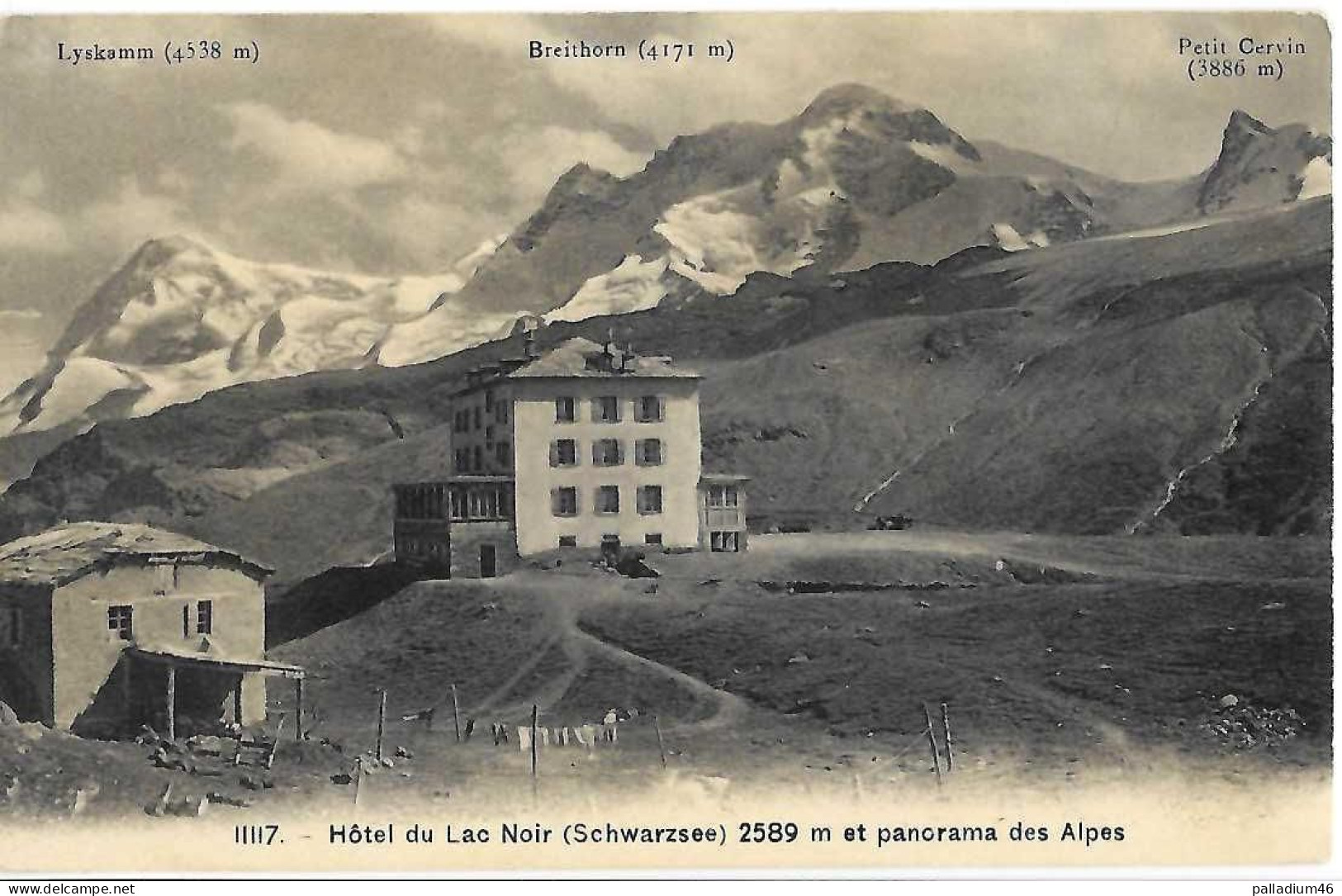 VS Hôtel Du Lac Noir (Schwarzsee) 2589 M. Panorama Breithorn Petit Cervin -NEUVE - Zermatt