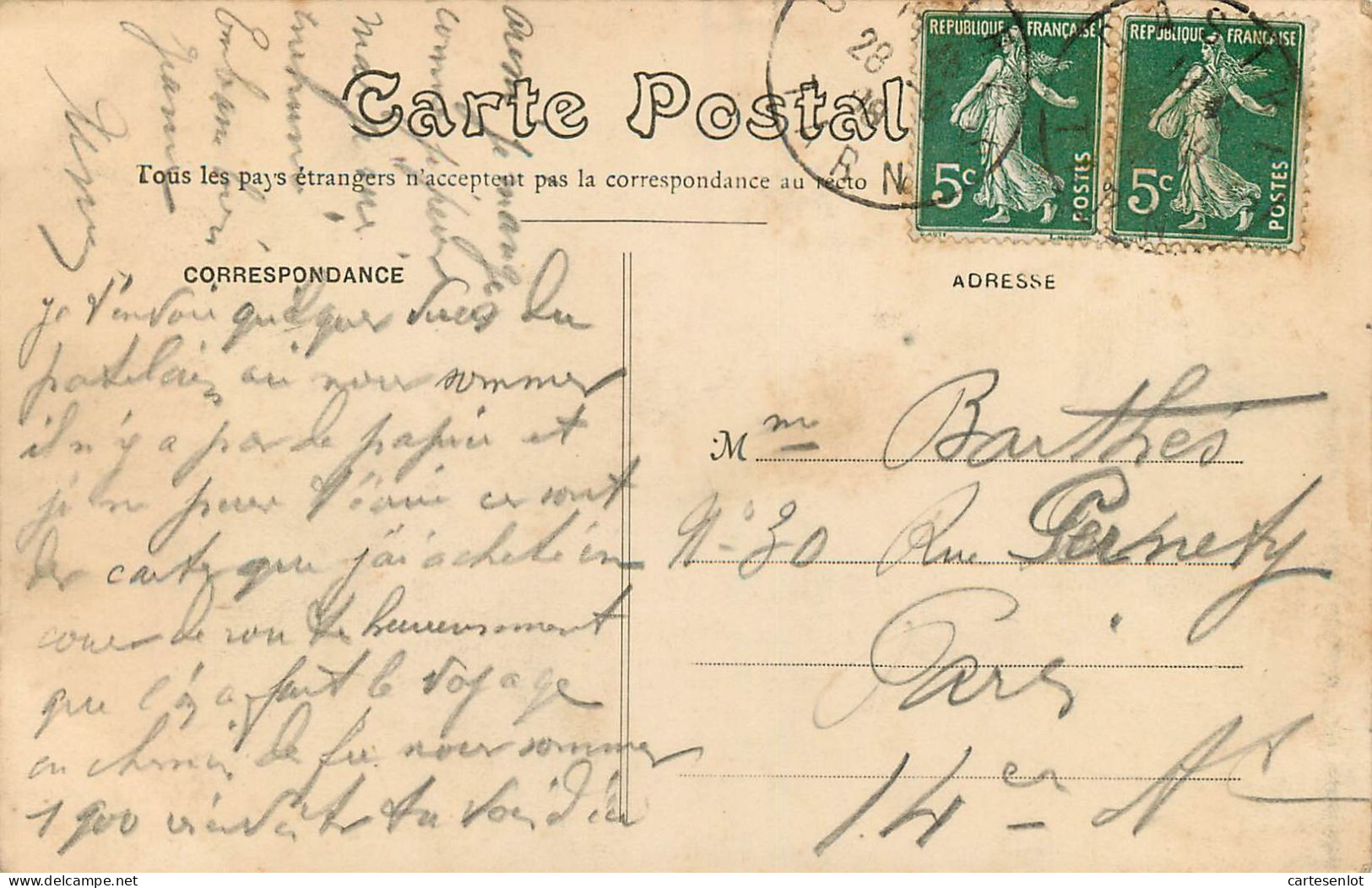 lot de 31 cartes postale France correspondance même famille