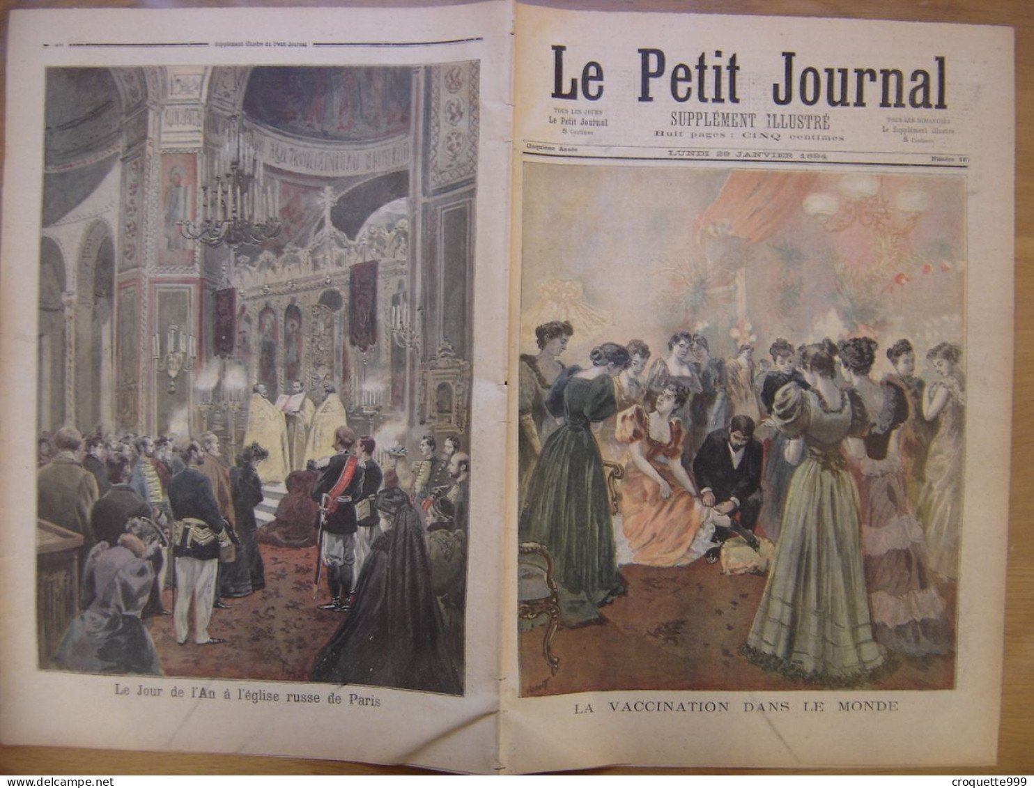 1894 LE PETIT JOURNAL 167 La Vaccination Dans Le Monde, église RUSSE - 1850 - 1899