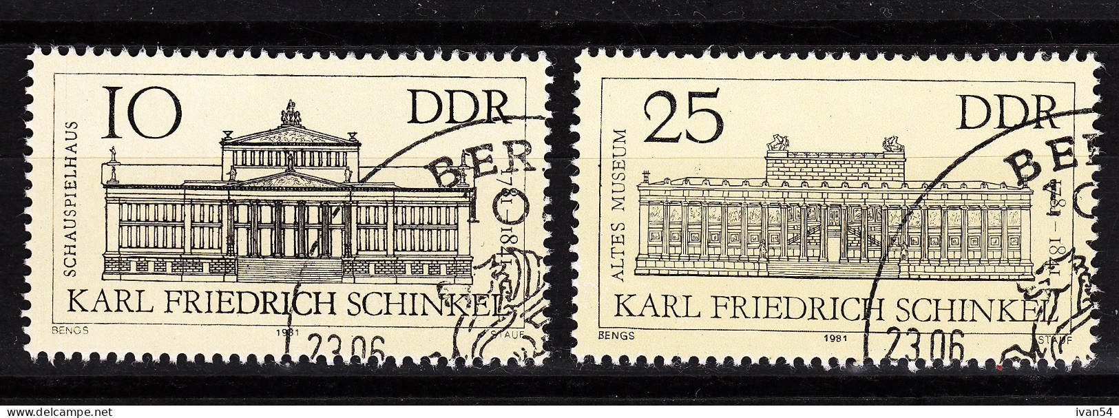 DDR 2276-7 – (0) – Architect Karl Friedrich SCHINKEL (1981) - Used Stamps