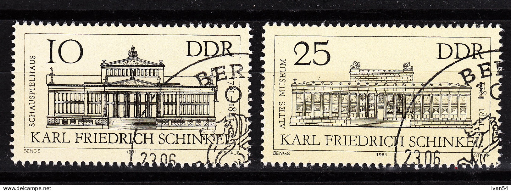 DDR 2276-7 – (0) – Architect Karl Friedrich SCHINKEL (1981) - Oblitérés