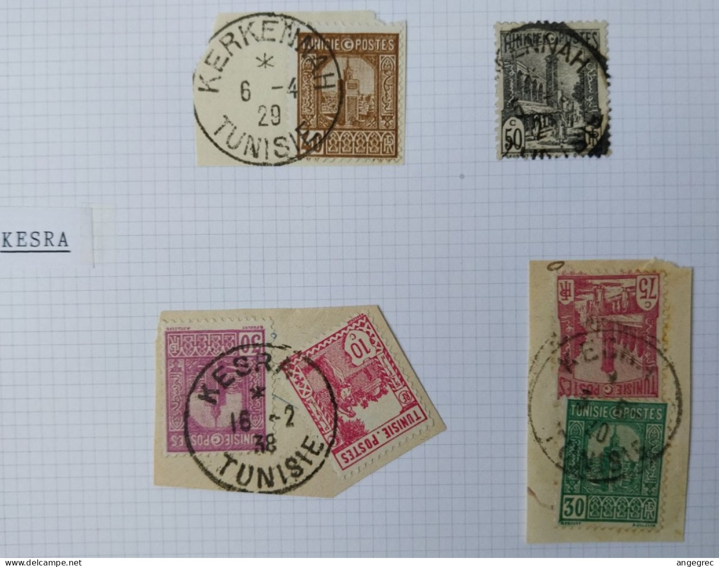 Tunisie Lot Timbre Oblitération Choisies Kerkennah, Kersa  Dont Fragment  à Voir - Used Stamps