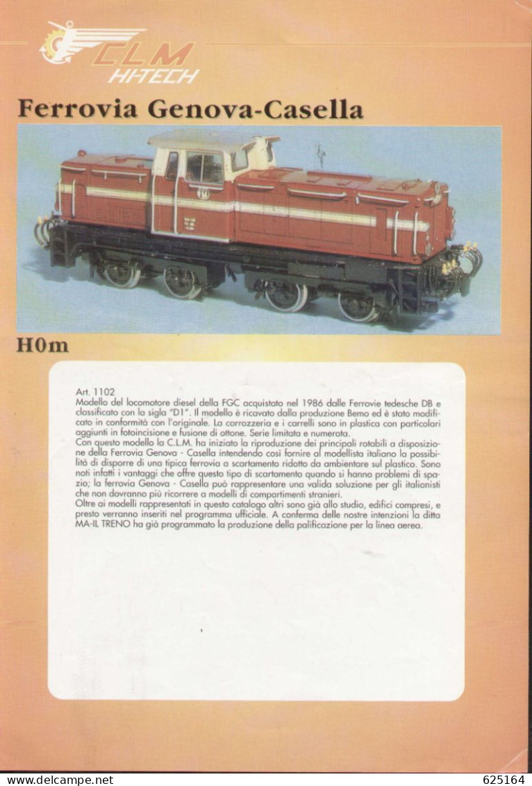 Catalogue CLM  HI-TECH 2010 Modelli Ferroviari Scale HO HOe N -  Moto 1:32 - En Italien - Non Classificati