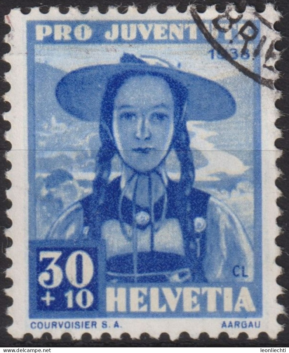 1938 Schweiz / Pro Juventute ° Zum:CH J88, Mi:CH 334, Yt:CH 319, Trachtenfrau, Aargauerin - Used Stamps