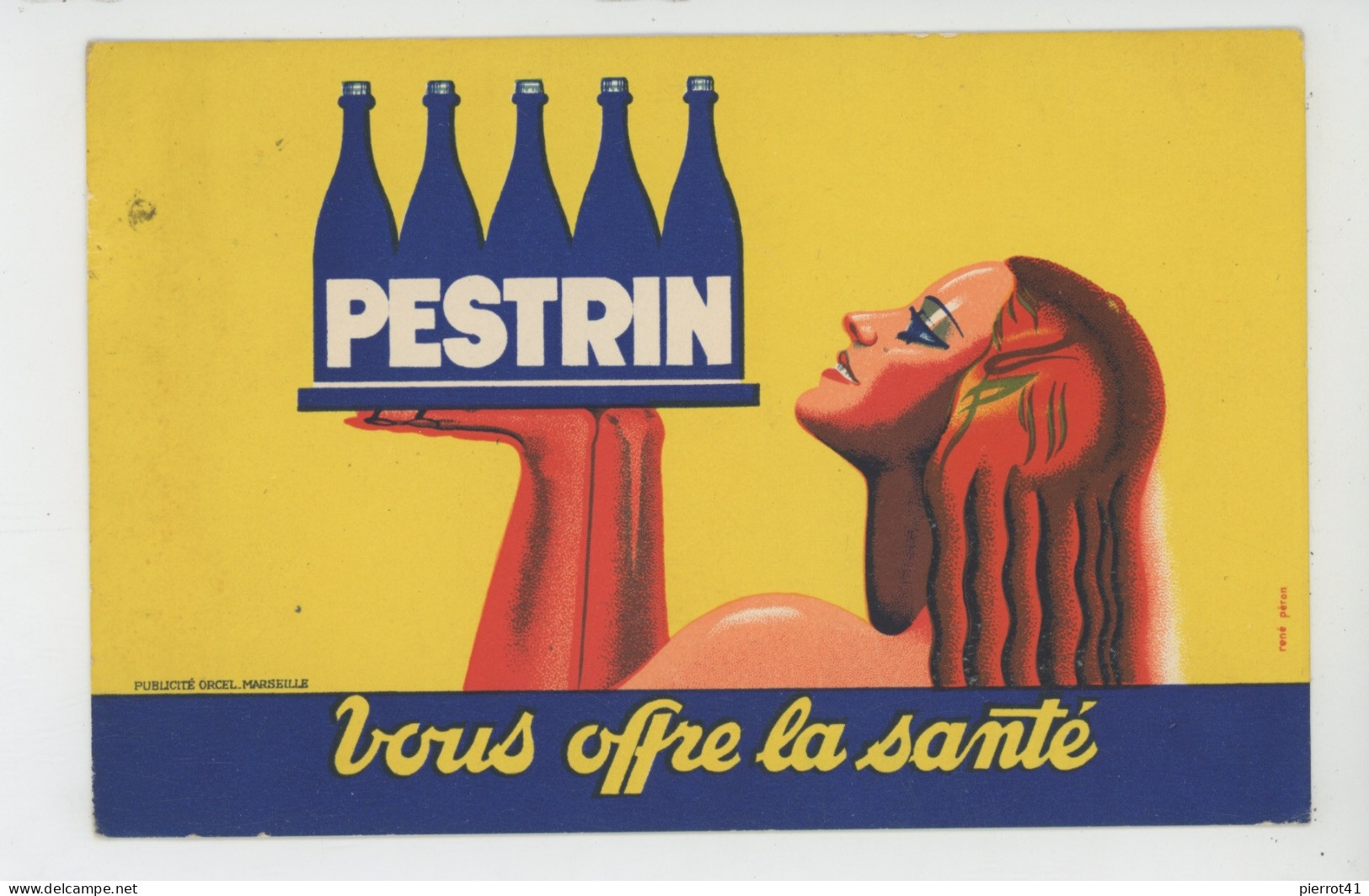 PUBLICITE - SANTÉ - Jolie Carte PUB Pour Eau Minérale De La Source PESTRIN  - Pub ORCEL - MARSEILLE - Werbepostkarten