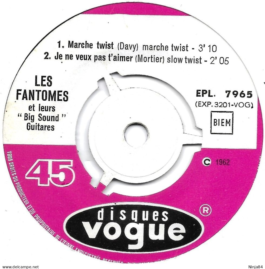 EP 45 RPM (7") Les Fantômes  "  Twist 33  " - Other - French Music