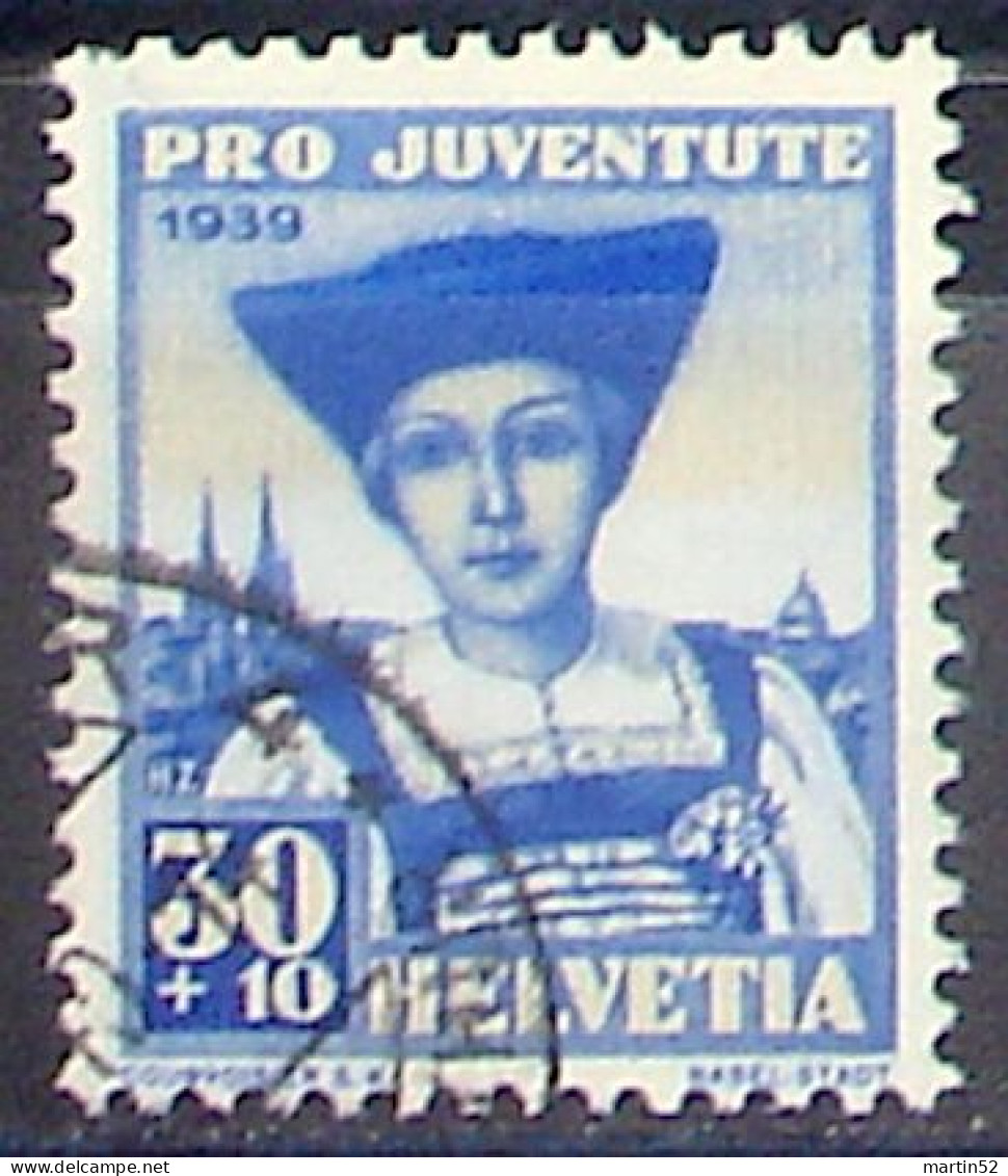 Schweiz Suisse Pro Juventute 1939: "Basler Tracht" Zu WI 92 Mi 362 Yv 347 Mit Eck-Stempel ...R 4 .40 (Zu CHF 22.50) - Gebraucht