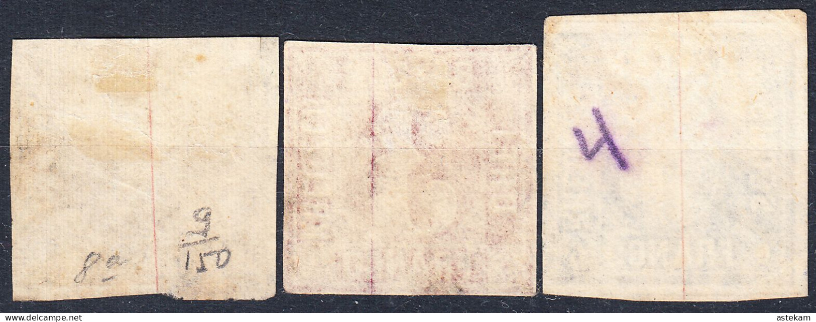 BAYERN 1862, THREE SEPARATE USED STAMPS With MiNo 8, 9 And 10 - Gebraucht