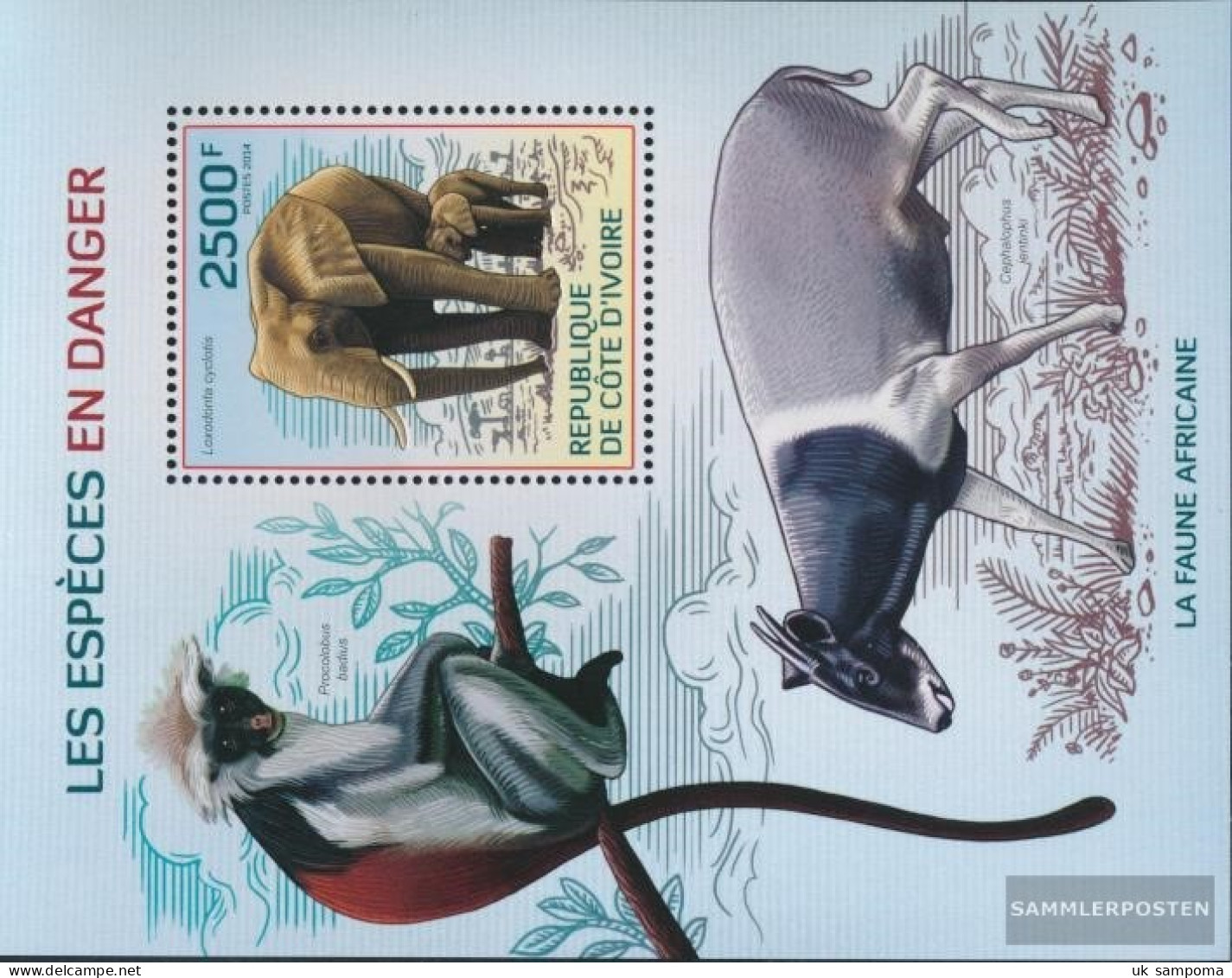 The Ivory Coast Block212A (complete Issue) Unmounted Mint / Never Hinged 2014 Rare Animals - Côte D'Ivoire (1960-...)