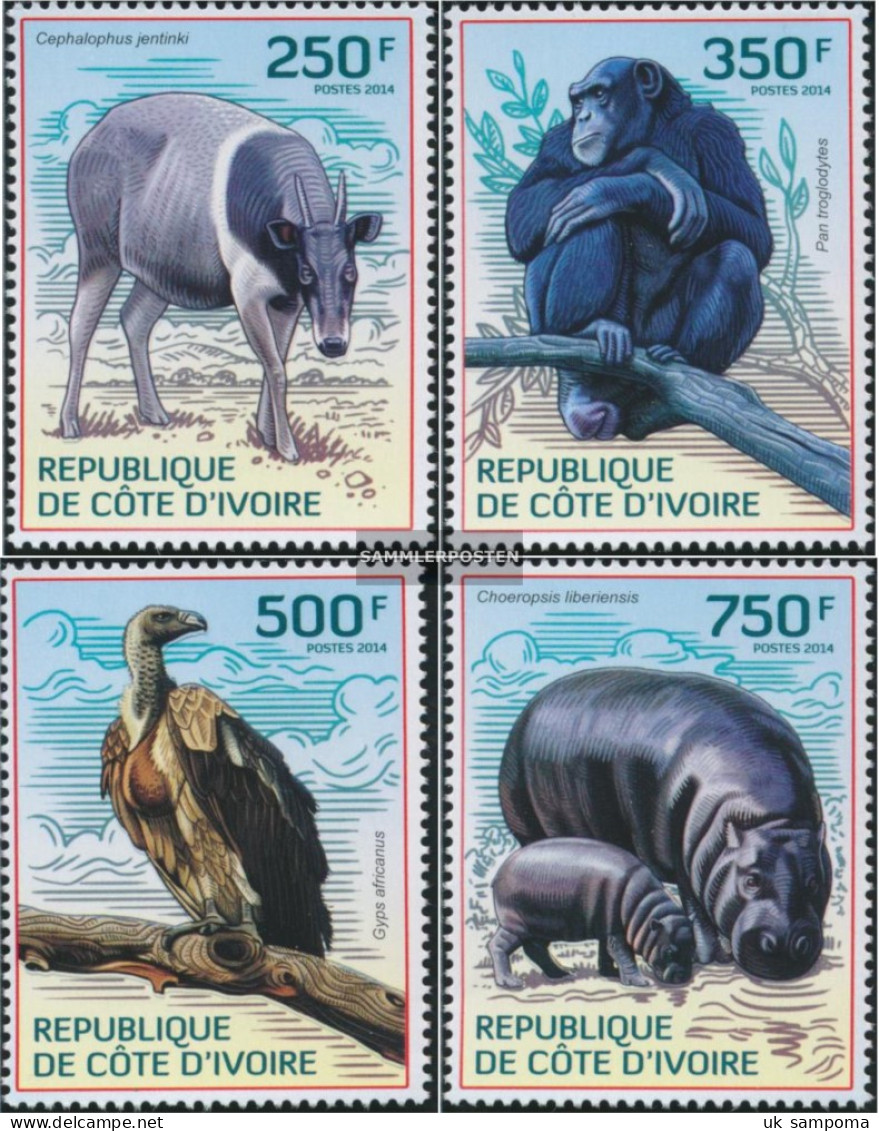 The Ivory Coast 1619-1622 (complete Issue) Unmounted Mint / Never Hinged 2014 Rare Animals - Costa D'Avorio (1960-...)