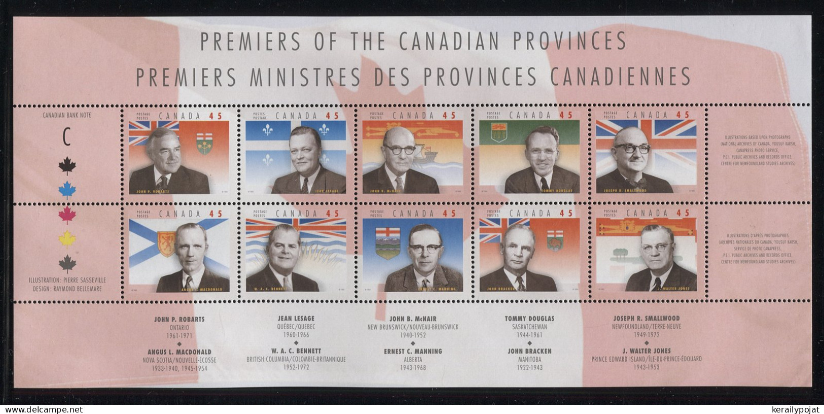 Canada - 1998 Prime Minister Of The Canadian Provinces Kleinbogen MNH__(FIL-7341) - Blokken & Velletjes