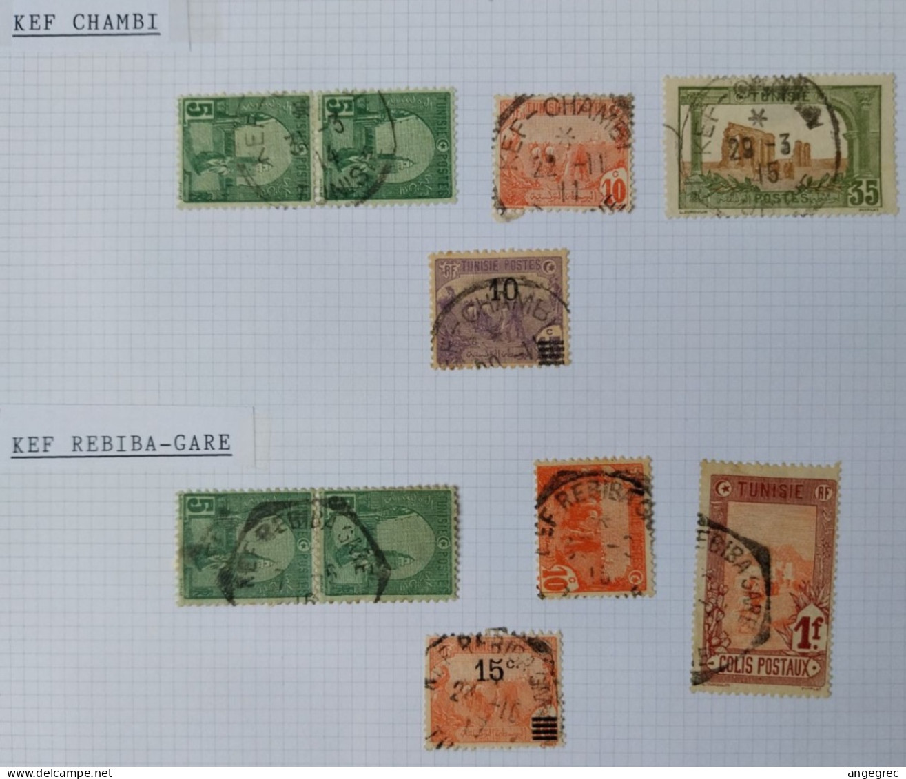 Tunisie Lot Timbre Oblitération Choisies Kef Chambi, Kef Rebiba Gare   Dont Colis Postaux  à Voir - Used Stamps