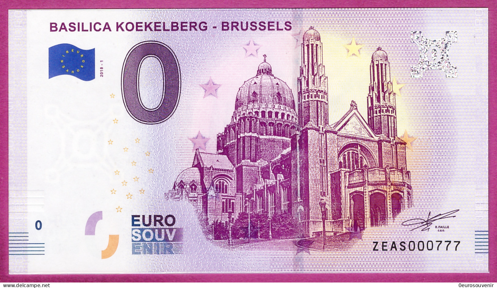 0-Euro ZEAS 2018-1 # 777 ! BASILICA KOEKELBERG - BRUSSELS - Pruebas Privadas