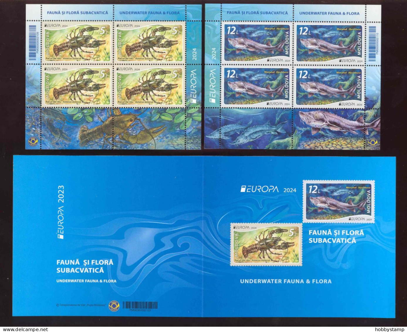 Moldova 2024  Europa CEPT Underwater Flora And Fauna  2Sheets**MNH + Booklet - Moldavia