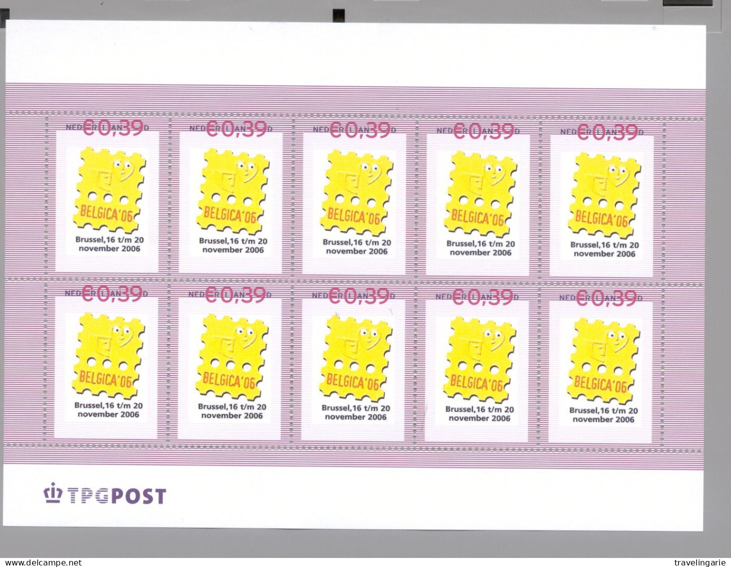 Nederland 2006  BELGICA Stamp Exhibition Sheetlet  Very Low Issue - Personnalized Stamps