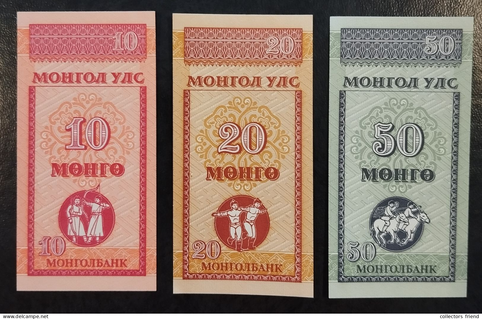 Mongolia - 1993 - 10 + 20 + 50 Möngö - UNC - Nepal
