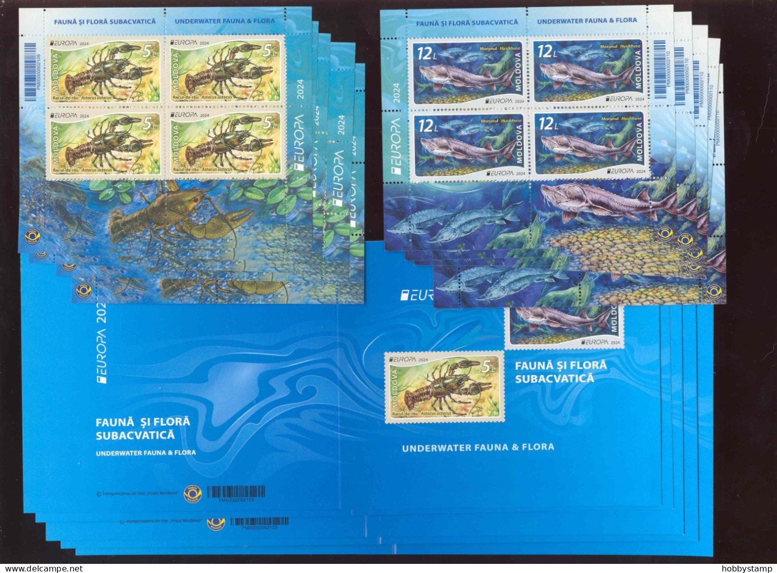 Moldova 2024  Europa CEPT Underwater Flora And Fauna  5x 2Sheets**MNH + 5 Booklet - Moldavië