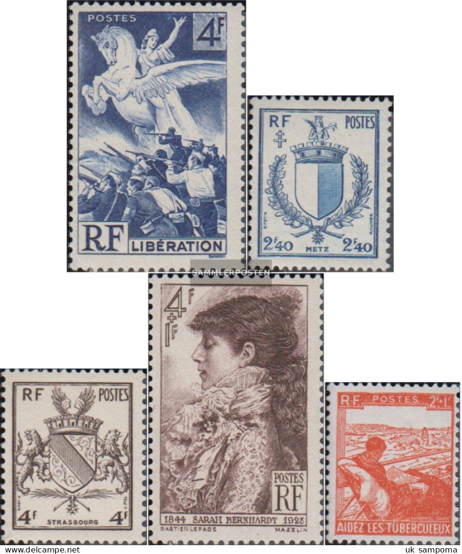 France 673,707-708,729,730 (complete Issue) Unmounted Mint / Never Hinged 1945 Liberation, Bernhardt, Tuberculosis - Nuevos