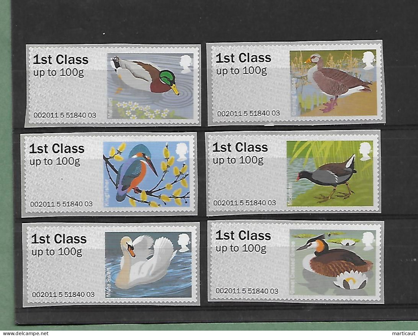 6 Timbres XX - Année 2011 - Post & Go (automaten)