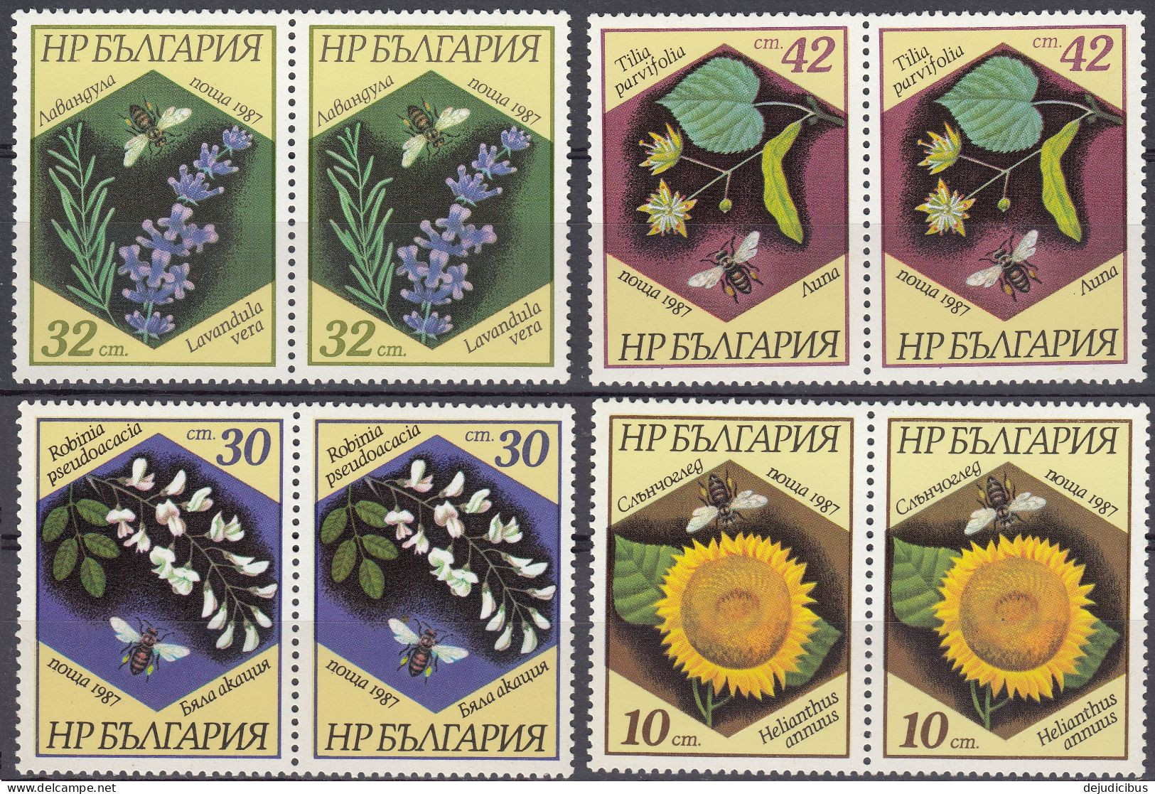 BULGARIA - 1987 - Lotto Di Quattro Coppie Di Valori Nuovi MNH Uniti Fra Loro: Yvert 3104/3107 - Unused Stamps