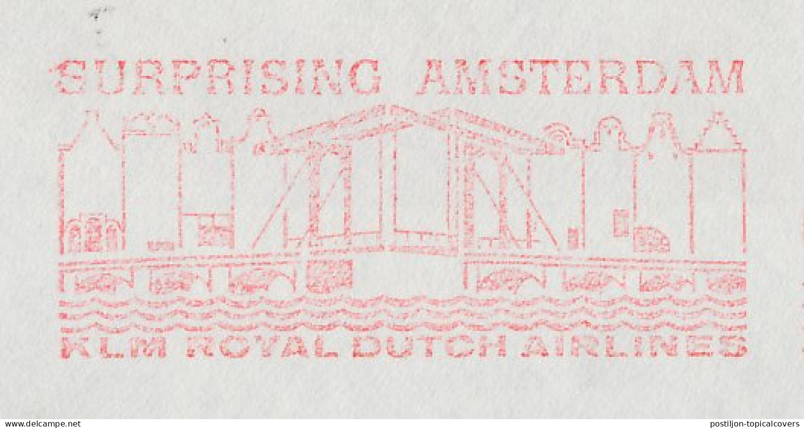 Meter Cover Netherlands 1966 Bridge - Canal - Amsterdam - KLM - Royal Dutch Airlines  - Ponti