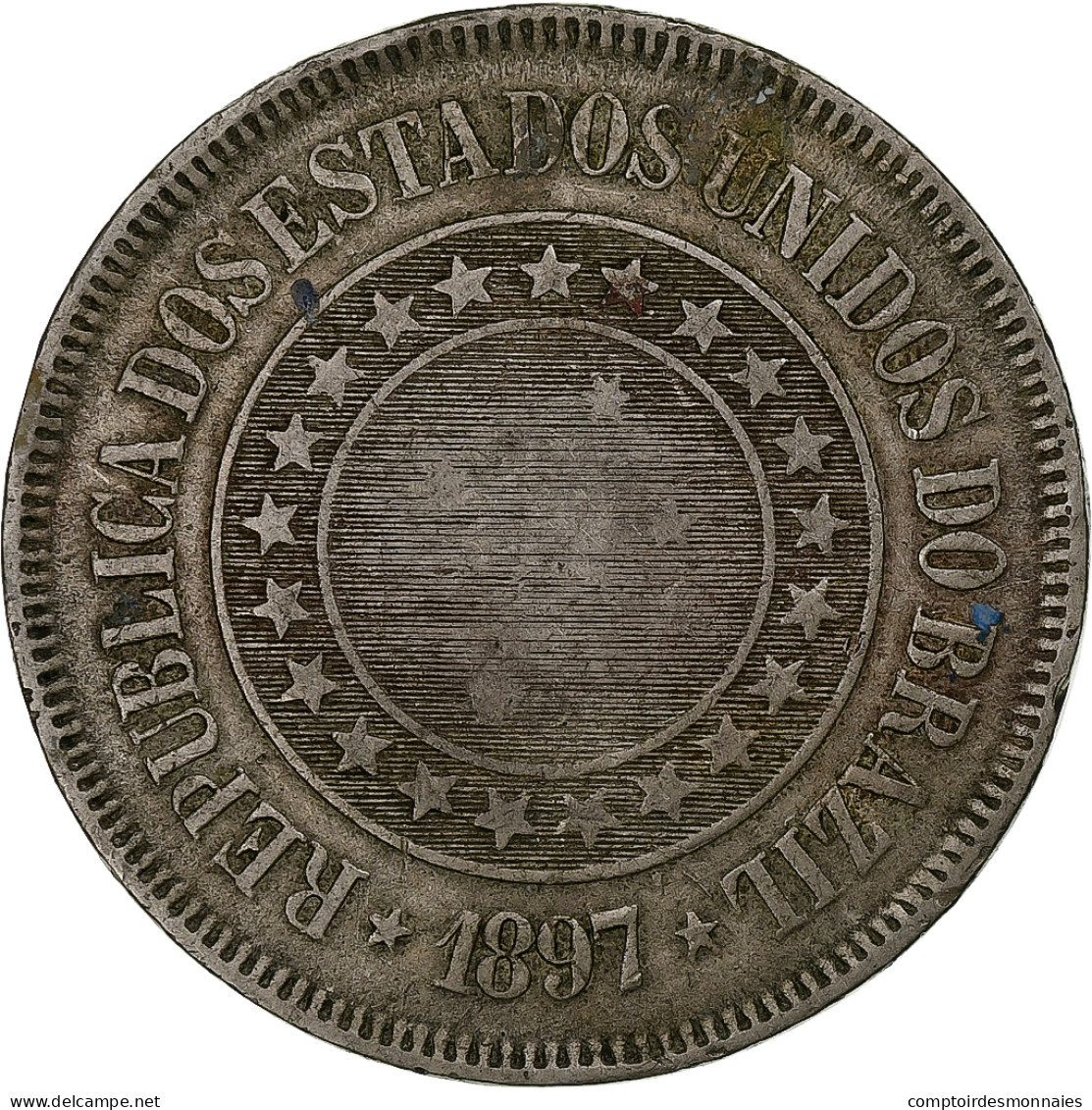 Brésil, 200 Reis, 1897, Cupro-nickel, TTB, KM:493 - Brasile