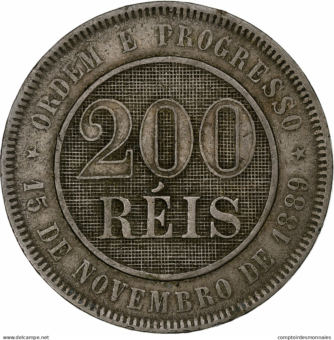 Brésil, 200 Reis, 1897, Cupro-nickel, TTB, KM:493 - Brésil