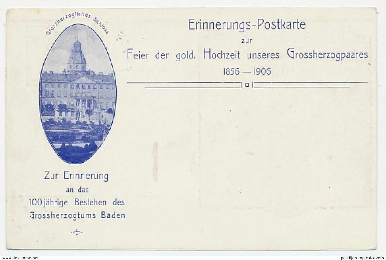 Postal Stationery Germany 1906 100th Anniversary Grand Duchy Of Baden - Stamps - Altri & Non Classificati