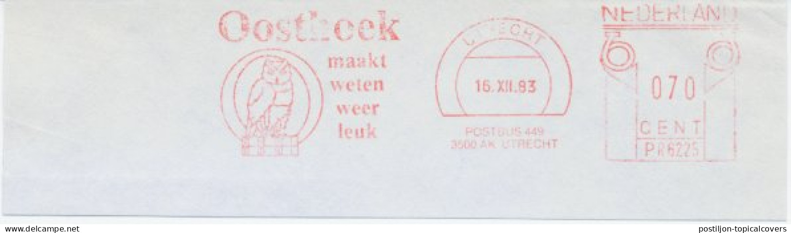 Meter Cut Netherlands 1983 Bird - Owl - Book - Sonstige & Ohne Zuordnung