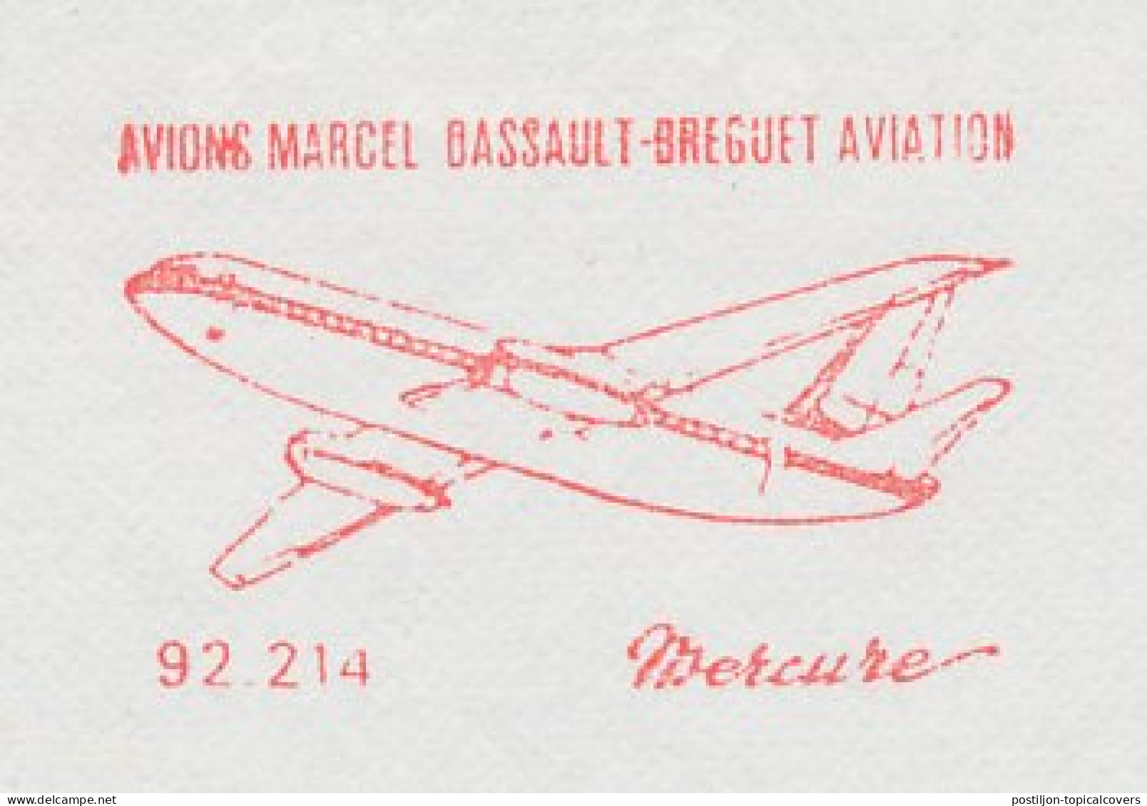 Meter Cut France 1977 Airplane - Mercure - Avions Marcel - Dassault - Breguet  - Vliegtuigen