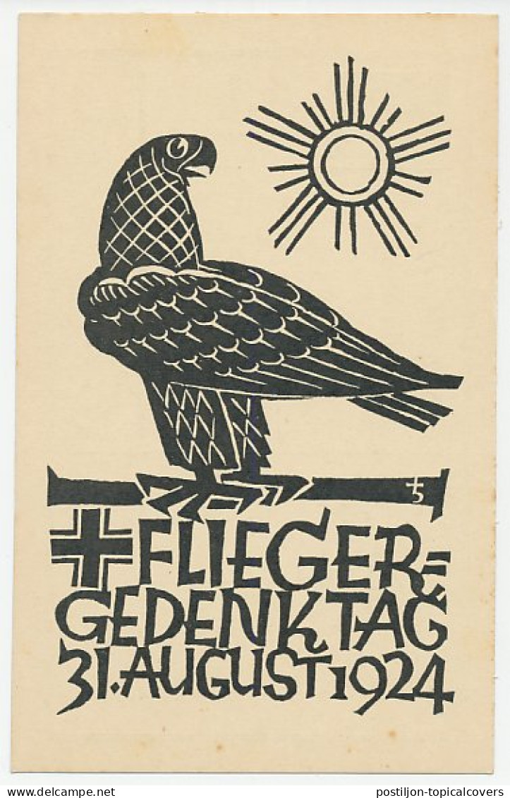 Postal Stationery Germany 1924 Aviator Memoral Day 1924 - Flugzeuge