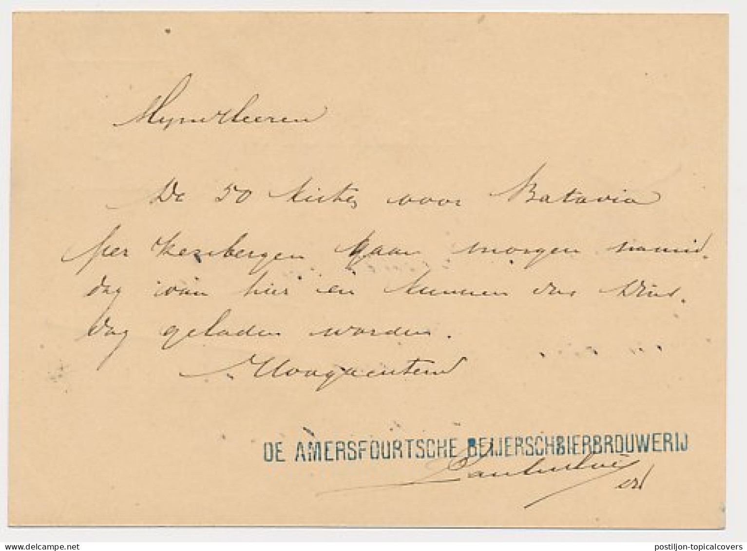Trein Haltestempel Amersfoort 1878 - Covers & Documents
