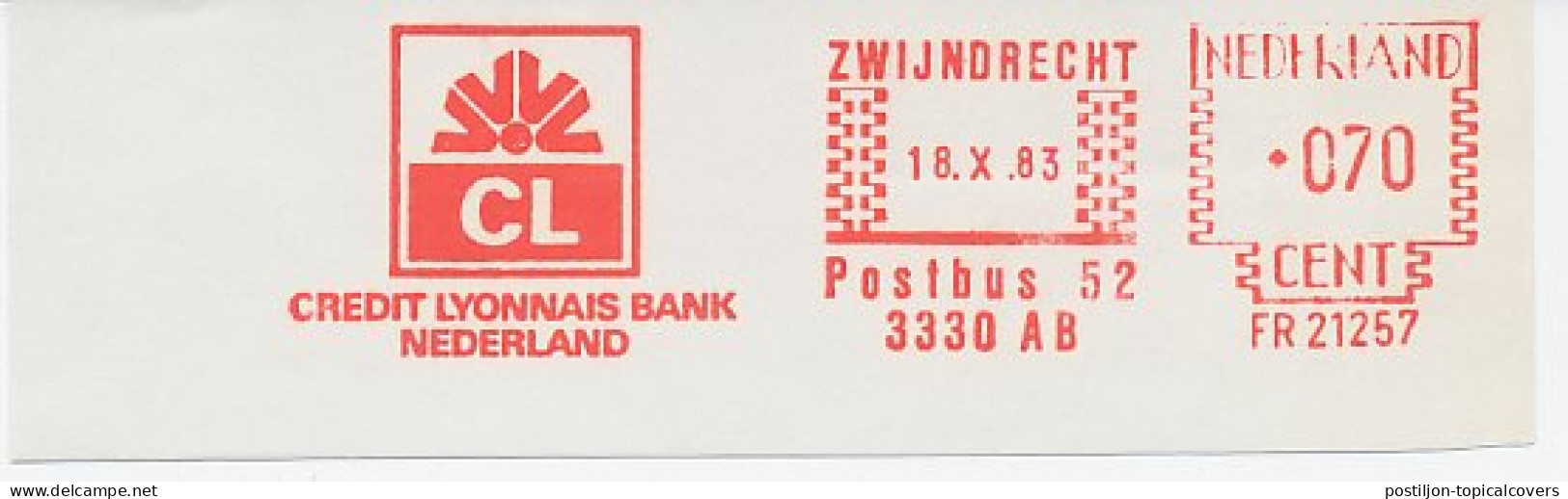 Meter Cut Netherlands 1983 CL - Credit Lyonnais Bank - Ohne Zuordnung