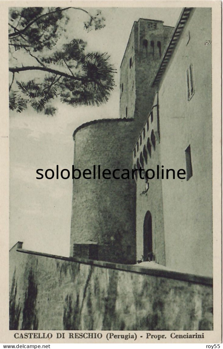 Umbria-perugia-reschio Frazione Di Lisciano Niccone Castello Di Reschio Veduta Parte Del Castello Anni 40 50 (f.piccolo) - Other & Unclassified