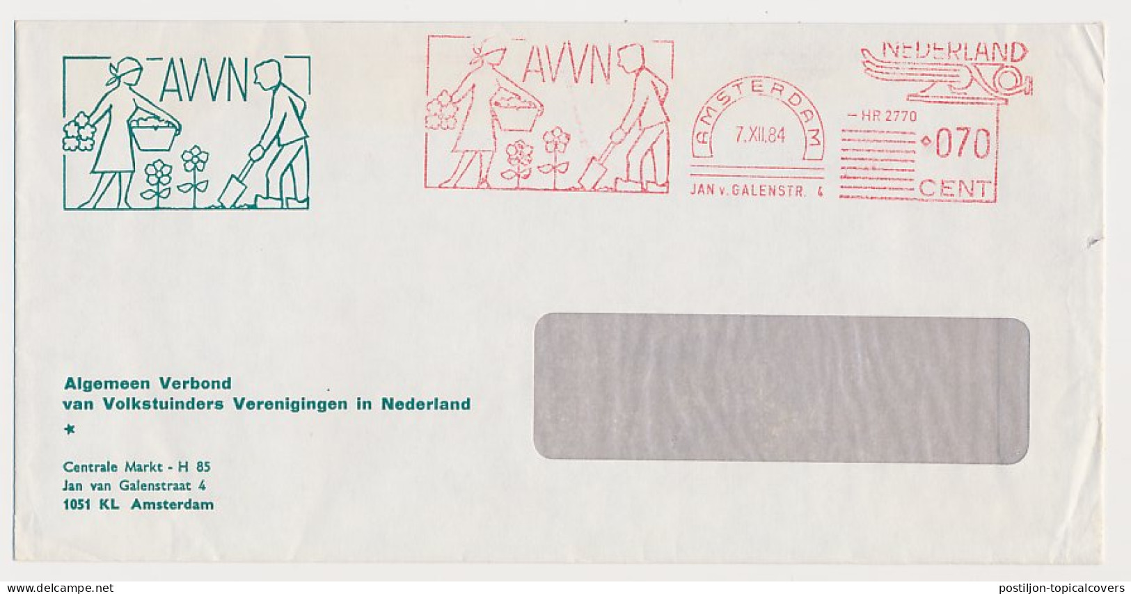 Meter Cover Netherlands 1984 Gardening - Amsterdam - Otros & Sin Clasificación